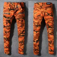 balmain slim-fit biker jeans fashion orange